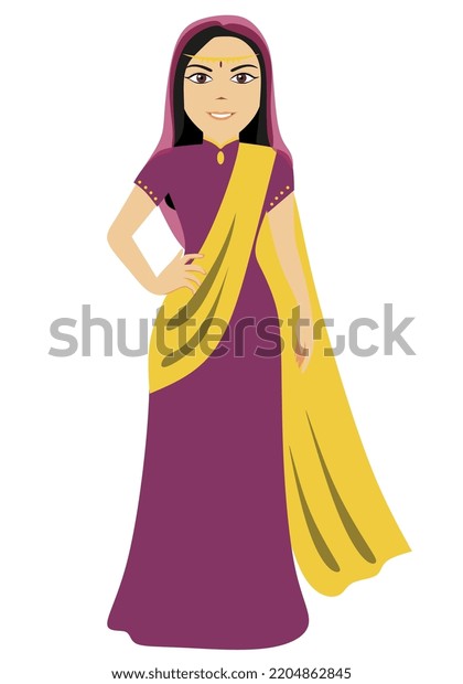 Indian Woman Customs Traditions Stock Vector (Royalty Free) 2204862845 ...