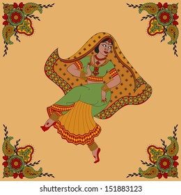 Indian woman dancer dancing