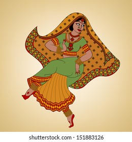 Indian woman dancer dancing