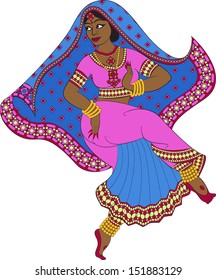 Indian woman dancer dancing