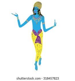 Indian woman dancer on white background  vector