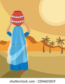Indian woman in the desert