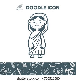Indian woman doodle