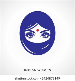  Indian woman line icon. linear style sign for mobile concept and web design. Indian woman outline vector icon. Symbol, logo illustration. Vector graphics