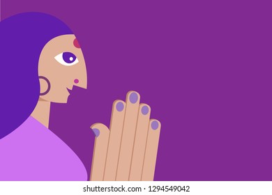 Indian Woman with Namaste gesture