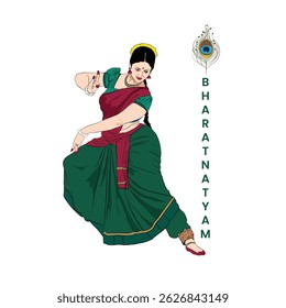 An Indian woman performing folk dance, A south Indian lady performing Bharatanatyam, A beautiful lady wearing saree
