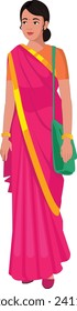 Indian Woman in Pink Saree