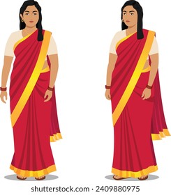 Indian Woman in Red saree