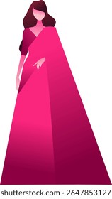 Mulher indiana em sarau e em roupas modernas na moda para moda e tema de beleza ilustração .