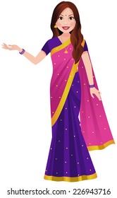 Indian woman standing in a saree