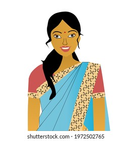 Indian Woman Wearing Indian Garment Sari Stock Vector (Royalty Free ...