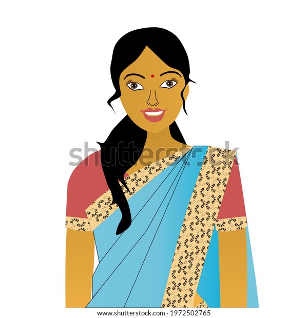 Indian Woman Wearing Indian Garment Sari Stock Vector (Royalty Free ...