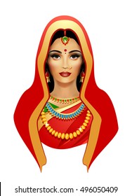 Indian Woman Wearing Traditional Saree Stock Vector (Royalty Free ...