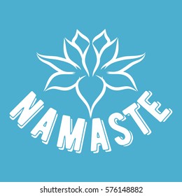 Indian womans hand greeting posture of namaste with lotos, vector illustration