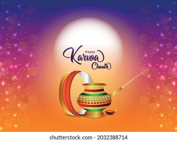 Indian women traditional festival happy karwa chauth