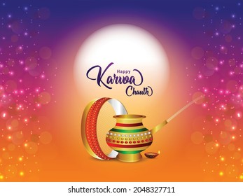 Indian women traditional festival happy karwa chauth