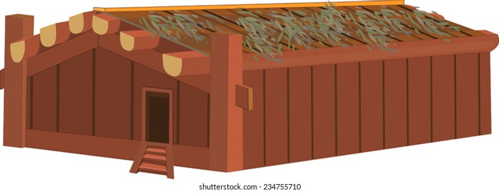 Indian wooden hut
