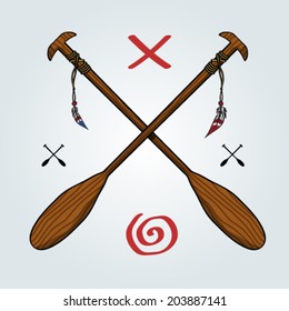 Indian wooden paddles