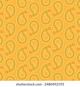 Indian Yellow Bandhani Pattern Vector