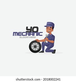 Indische Jo-Mechanische Vektormascot-Logo-Vorlage.