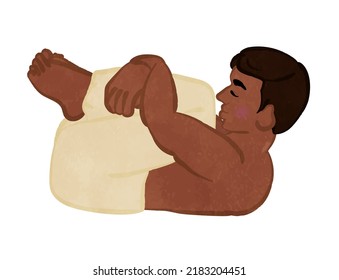 Indian yoga pose illustration Wind Relieving Pose Ver