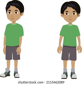 Indian Young Boy Kid Character For Animation Model Sheet 