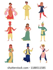 12 Illustration Of Collection Of Traditional Indian Headgears Woman ...