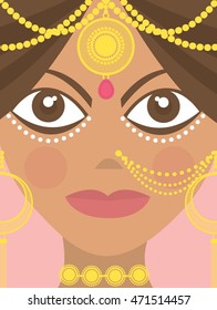 indian young woman portrait vector/illustration