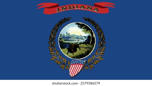 Indiana (1899-1917) Flag Vector Illustration Premium Quality