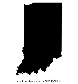 Indiana Black Map On White Background Vector