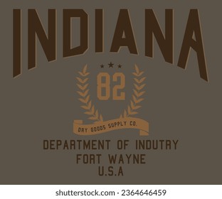 Indiana Department of Industry fort Wayne Stylish trendy Editable t shirt design graphics print vector illustration for men and women