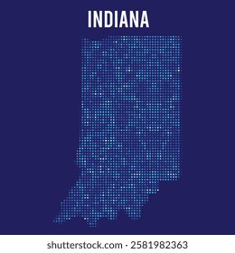 Indiana digital DOTTED MAP on blue background.eps

