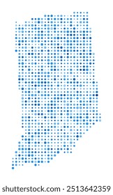 Indiana Dot Map. Us State Digital Style Shape. Indiana vector image. Us State shape blue circular dots. Modern vector illustration.