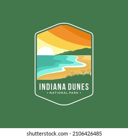 Indiana Dunes National Park Emblem patch logo illustration on dark background