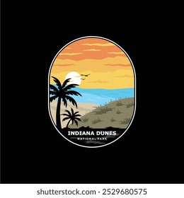 Indiana Dunes National Park Emblem patch logo illustration on dark background