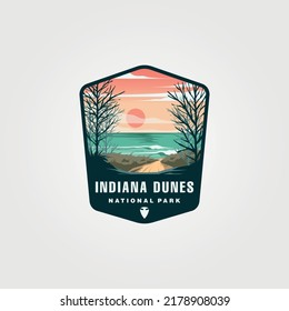 Indiana Dunes National Park Logo Vector Symbol Illustration Design, Indian Dune Seashore Logo