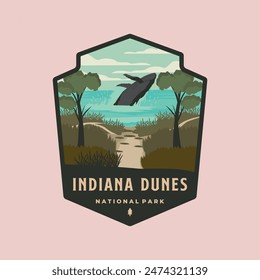 indiana dunes national park logo vector patch illustration design