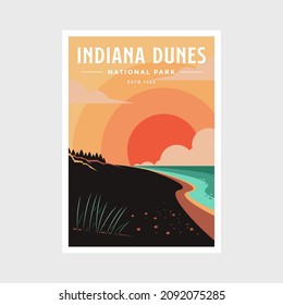 Indiana Dunes National Park poster vector illustration design