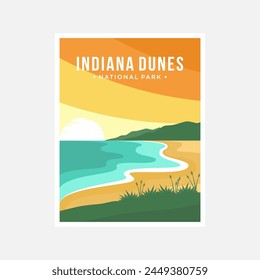 Indiana Dunes Nationalpark Poster Vektorillustration Design