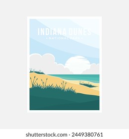 Indiana Dunes national park poster vector illustration design