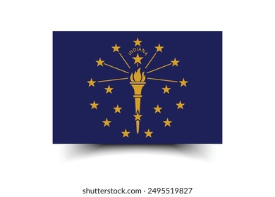 Indiana flag. Flag of Indiana. Flag icon. Standard color. Standard size. Rectangular flag. Computer illustration. Digital illustration. Vector illustration.