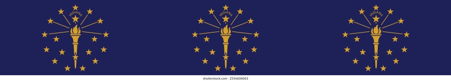 Indiana flag long banner digital vector illustration