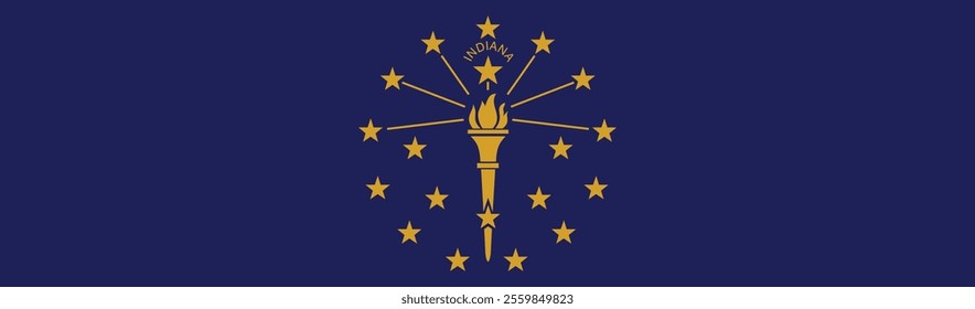 Indiana flag long banner digital vector illustration