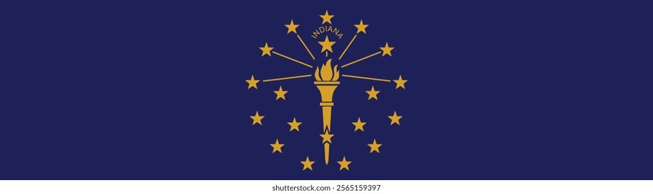 Indiana flag long banner digital vector illustration