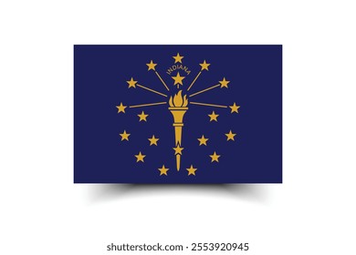 Indiana flag official colors and proportion digital vector illustration