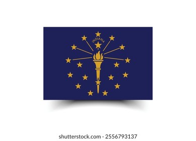 Indiana flag official colors and proportion digital vector illustration