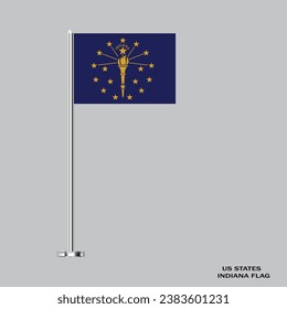 Indiana-Flagge. Indiana-Tafelflagge. Indiana US-Bundesstaat. Die USA. Vektorgrafik-Flagge von Indiana.