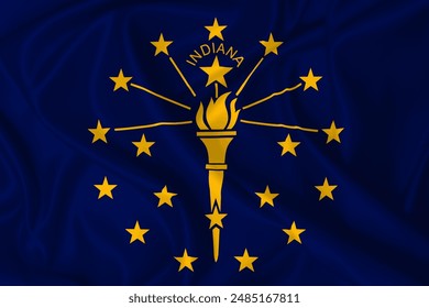  Indiana flag vector on silk texture