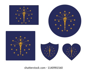 Indiana Flags Set