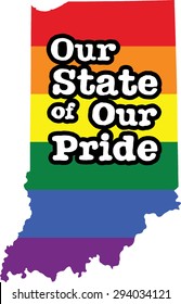 Indiana gay pride vector state sign